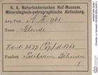 Etiketten zu Sphalerit (NHMW-MIN-Ak961)